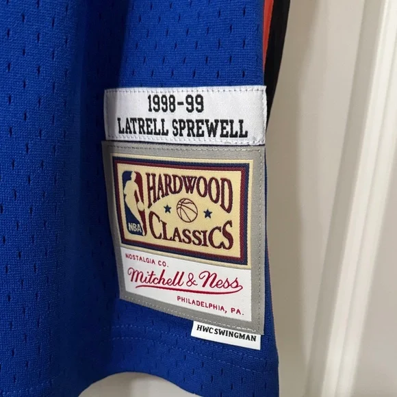 Mitchell & Ness Blue New York Knicks Jersey with Red Accents - Picture 4 of 5